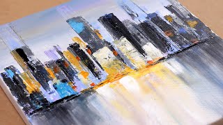 Abstract Cityscape Painting / Demo / Easy For Beginners / Relaxing / Daily Art Therapy / Daily 058