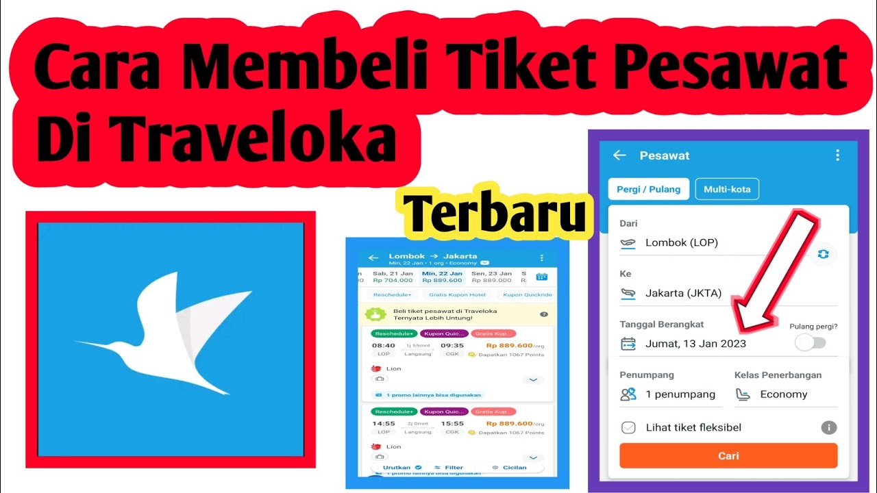 Cara Membeli Tiket Pesawat Di Traveloka | Cara Pesan Tiket Pesawat ...