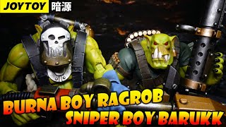 Joytoy Orks Kommando Burna Boy Ragrob \u0026 Sniper Barukk Warhammer 1/18 action figure review \u0026 unboxing