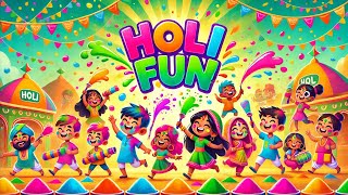 🎨 Holi Fun! 🌸 Kids Song About Colors, Joy \u0026 Celebration! 🎶 | Sing Along Now! 🎉