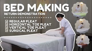 UNOCCUPIED BED MAKING l RETURN DEMONSTRATION (student nurse)