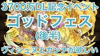 【パズドラ】#242ゴッドフェス(3700万DL記念）後半を14回引く【ガチャ】