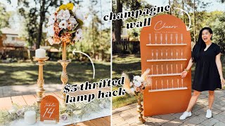 *NEW* DIY WEDDING DECOR IDEAS! | Chiara Arch Champagne Wall, Lamp Centerpiece Hack, Acrylic Signs