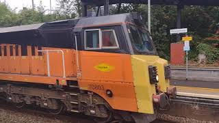 colas class 70803 and colas 66846 screaming through keynsham to Westbury