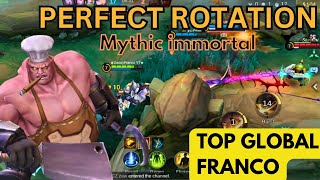 Godly rotation franco Roam | Top global franco | best franco gameplay | Mobile Legends bang bang