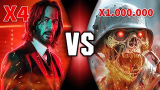 4 John Wick🤵🏻vs 1.000.000 Zombies 🧟‍♂️ WHO WILL? [ ALL OF BATTLES THIS WEEK ]