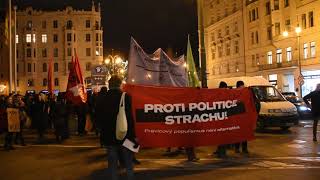 Demonstrace proti sjezdu protiimigračních stran v Praze