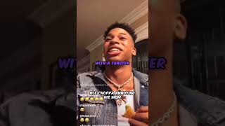 NLE Choppa annoying his mom while on IG live
