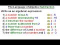 Algebra - Ch. 0.6: Basic Concepts (29 of 36) How to Speak Algebra: Subtraction