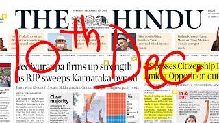 The Hindu Newspaper 10th December 2019