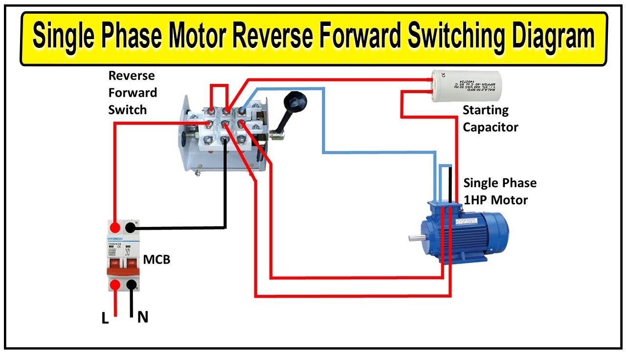 Single Phase Motor Reverse Forward Switching | Motor Reverse Forward ...