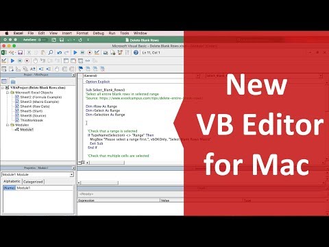 Visual Basic Editor (VBA) Updates for Excel for Mac 2016 Visual Basic Editor (VBA) Updates for Excel for Mac 2016