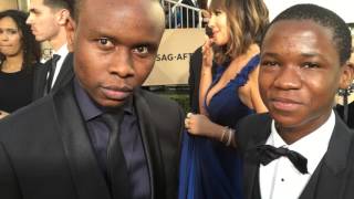 Abraham Attah and Kurt Egyiawan ('Beasts of No Nation') on the 2016 SAG Awards red carpet