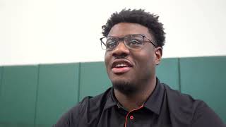 Justin Scott, Freshman Miami Defensive Lineman, at Miami Football Media Day