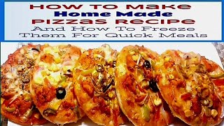 mini chicken pizza recipe easy | mini pizza recipe without oven at home | how to make \u0026 freeze pizza