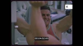 1980s Venice Beach Gym, Bodybuilder Workout, Exercise, 35mm