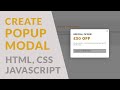 Easy way of Creating a Popup Modal with JavaScript/HTML&CSS