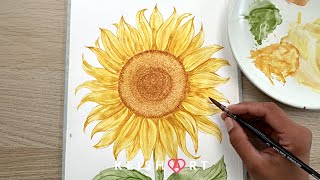 Watercolour Tutorial: Painting Sunflower