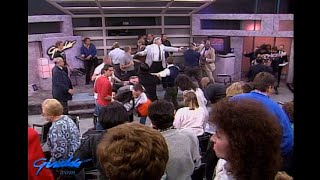 1988. Skinhead brawl. Geraldo Rivera, Roy Innis, Rabbi Goldman and 3 nazis on set