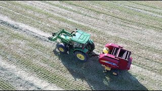 Baling Rye Hay with JD and NH combo