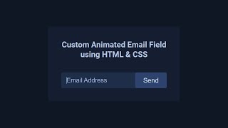 Custom Animated Email Field using HTML & CSS