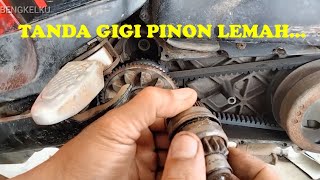 TANDA GIGI PINION STARTER/GIGI GRANAT LEMAH