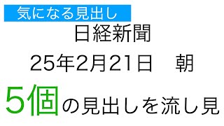 【BGMのみ】日経新聞、25年2月21日の気になった見出しを流し見