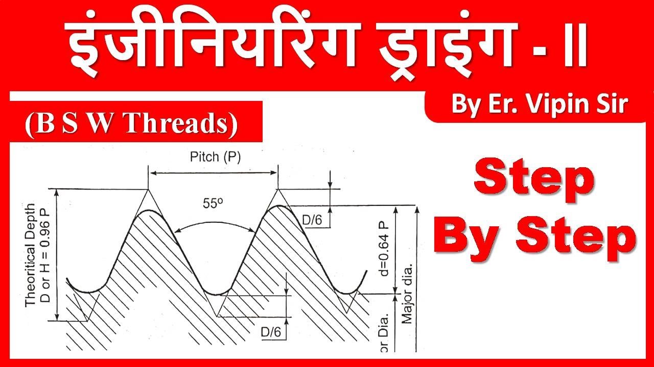 British Standard Withworth Threads (B S W Threads) //इंजीनियरिंग ...