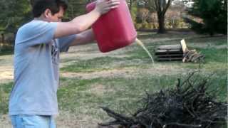Gasoline Bonfire Explosion
