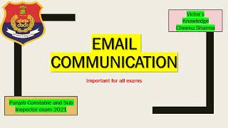 Email Communication-Punjab Constable and Sub Inspector Exam 2021-Computer Knowledge-Cheenu Sharma