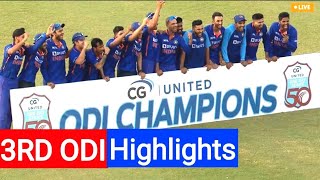 india vs west indies teesra oneday highlights, ind vs wi 3rd odi highlights 2022, ind vs wi
