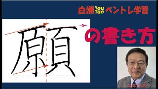 顔　の美しい書き方とペントレ ペン字学習方法の紹介　　　中本白洲