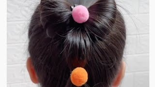 Trying Beautiful Kids Butterfly High Ponytail Hairstyle