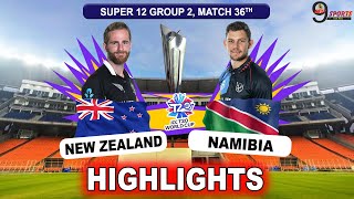 NZ vs NAM T20 HIGHLIGHTS MATCH 36th T20 WORLD CUP 2021 | New Zealand vs Nambia t20 highlights 2021