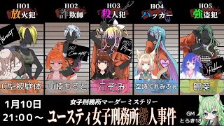 【マーダーミステリー】ユースティ女子刑務所殺人事件~PL鶴葉視点※ネタバレ注意【 #TazuRPG配信】