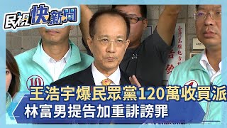 王浩宇爆民眾黨120萬收買派系 林富男提告加重誹謗罪－民視新聞