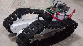 Servo driven tracked rover, with Raspberry Pi