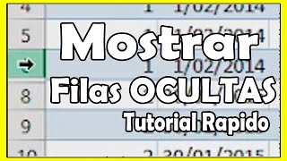 Como mostrar filas o Columnas ocultas en Excel paso a paso