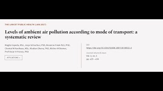 Levels of ambient air pollution according to mode of transport: a systematic review | RTCL.TV