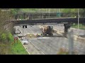 Demolition begins on Norwalk overpass damaged in fiery crash on I-95