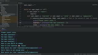 Day 15: Coffee Machine in PyCharm! #100daysofcode