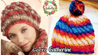 Gorro Catherine con agujas circulares #creacioneslubella #knitting