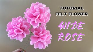 TUTORIAL BUNGA FLANEL PALING MUDAH DAN CEPAT UNTUK PEMULA | FELT WIDE ROSE