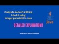 String to int in java | How to convert a String to an int using Integer.parseInt()