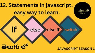 Statements in javascript (telugu)||if, else, else if, switch, break, default || easy way to learn JS