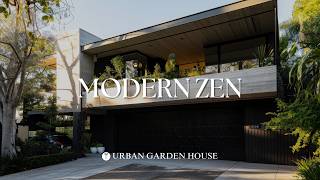 Zen Urban Garden House with Minimalist Living Room Decor and Modern Accents