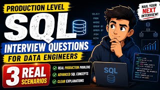 Production-Level SQL Interview Questions for Data Engineers | 3 Real Scenarios #dataengineering #sql