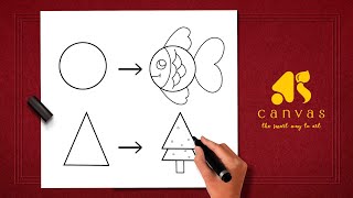 Drawing with shapes | Part 1 | How to draw with shapes. Education shapes drawing. Education video.