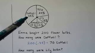 G.E.D. Math 17c, Circle graphs (pie charts)
