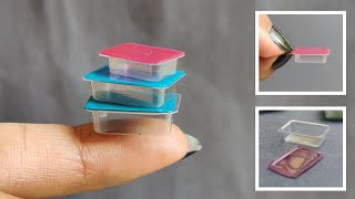 DIY Miniature Tupperware box Tutorial  | Step by Step Tutorial | Dollhouse Miniatures
